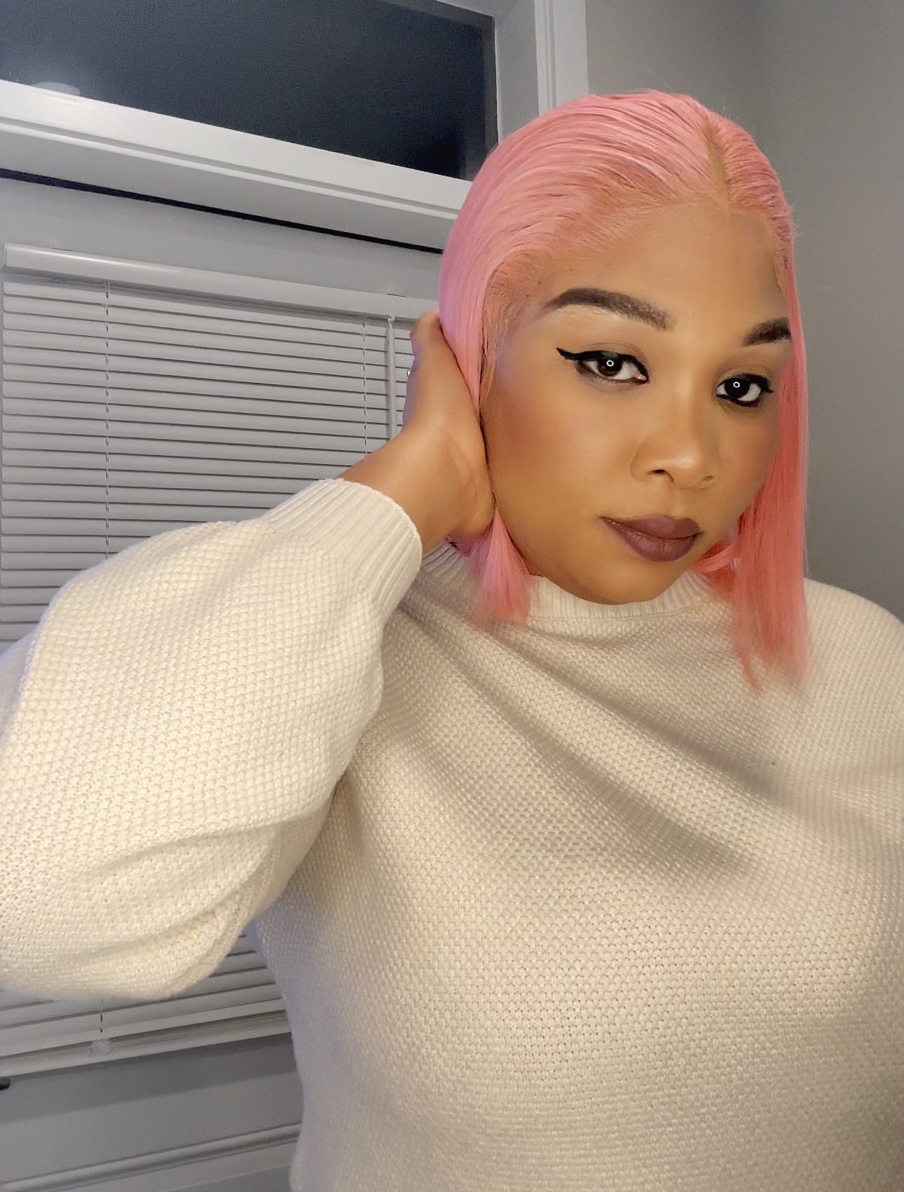 Summer pink bob human hair wig