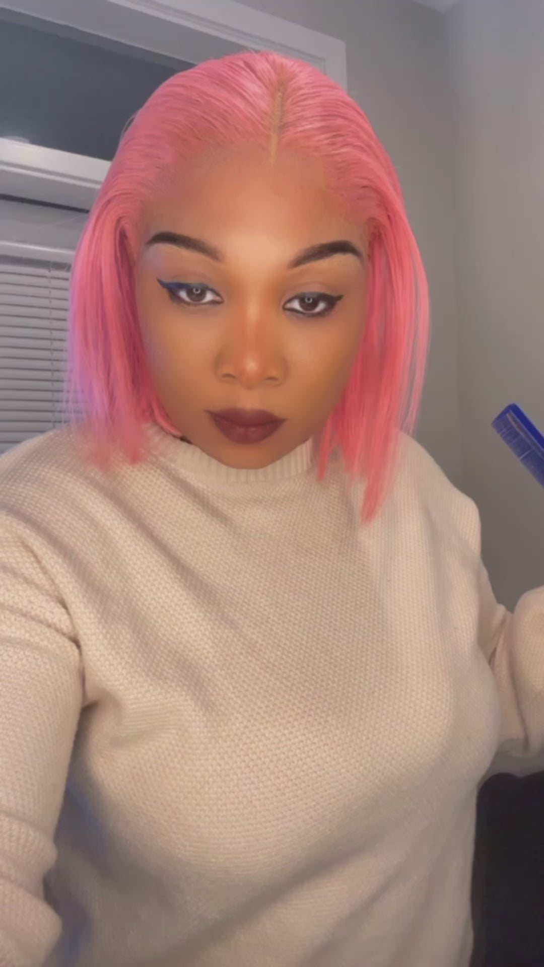 Summer pink bob human hair wig