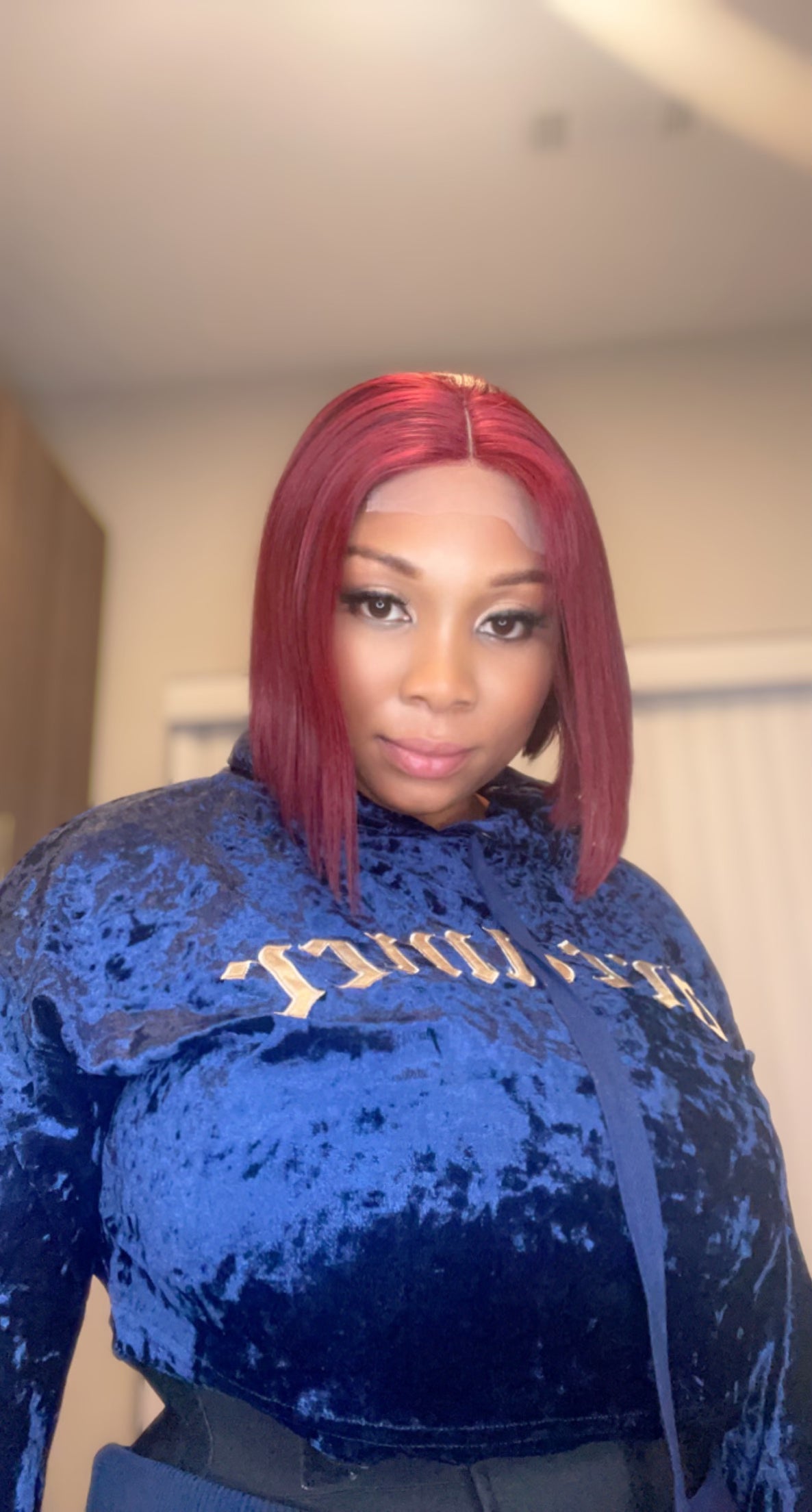 Luxury reddish closure wig