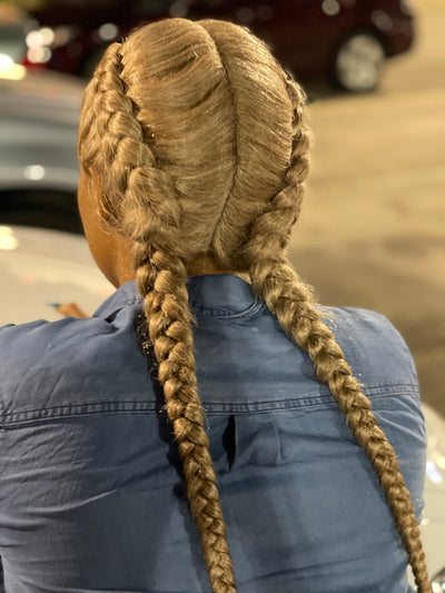 Swiss lace front twin corn row